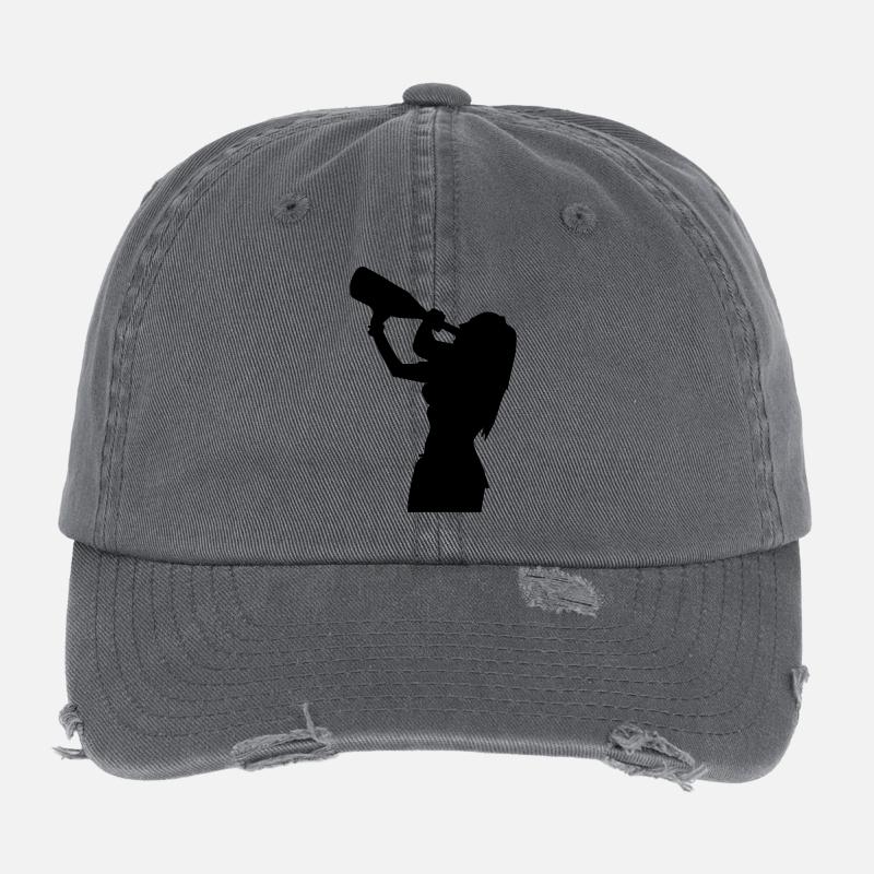 drinking girl bottle Flexfit Vintage Destroyed Cap
