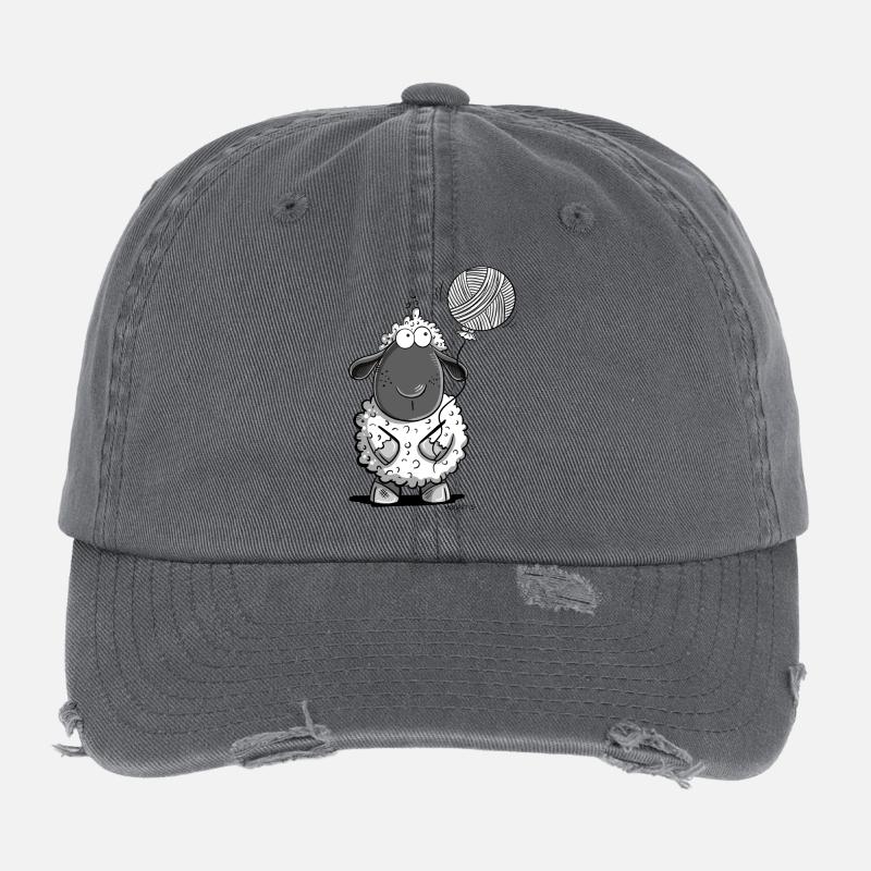 Sheep with wool balloon Flexfit Vintage Destroyed Cap
