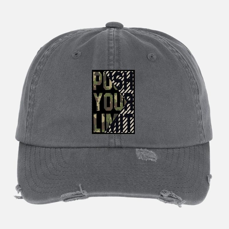 push your limit Flexfit Vintage Destroyed Cap