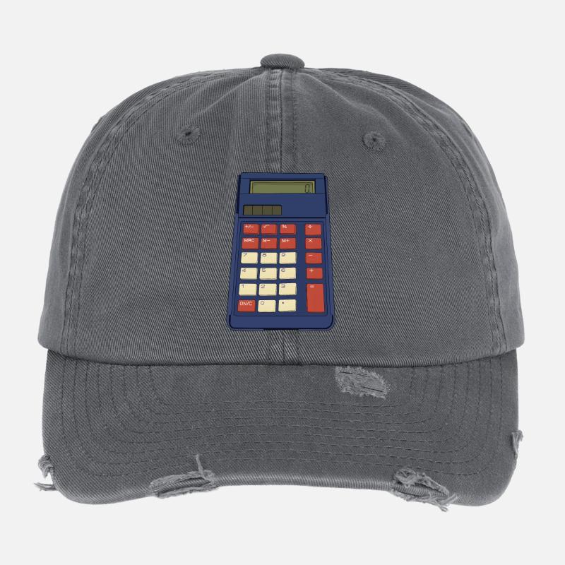 80's 90's Calculator Math School Nostalgia Flexfit Vintage Destroyed Cap