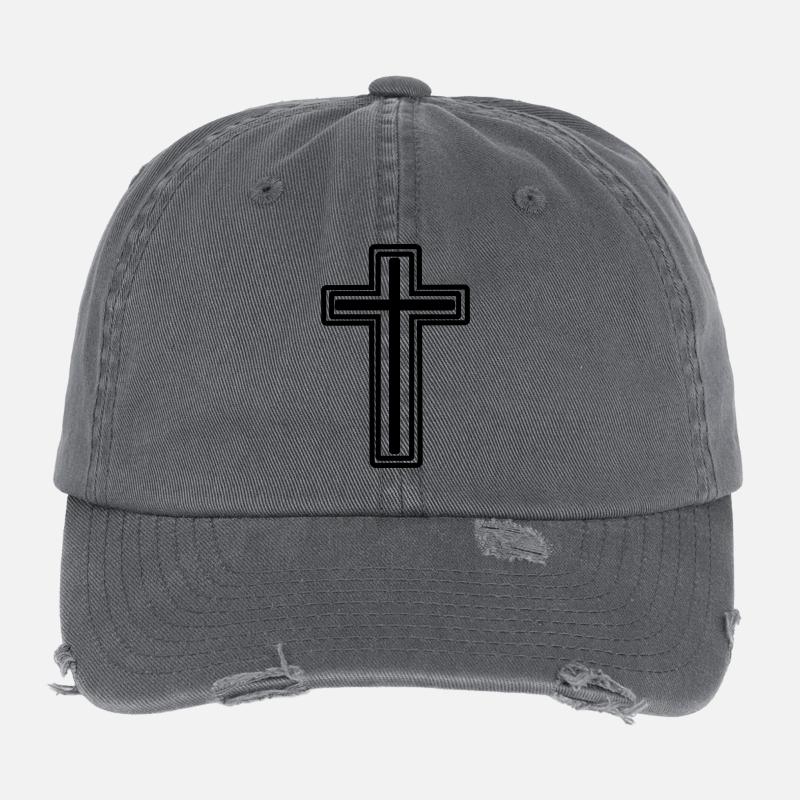 Cross transparent Flexfit Vintage Destroyed Cap