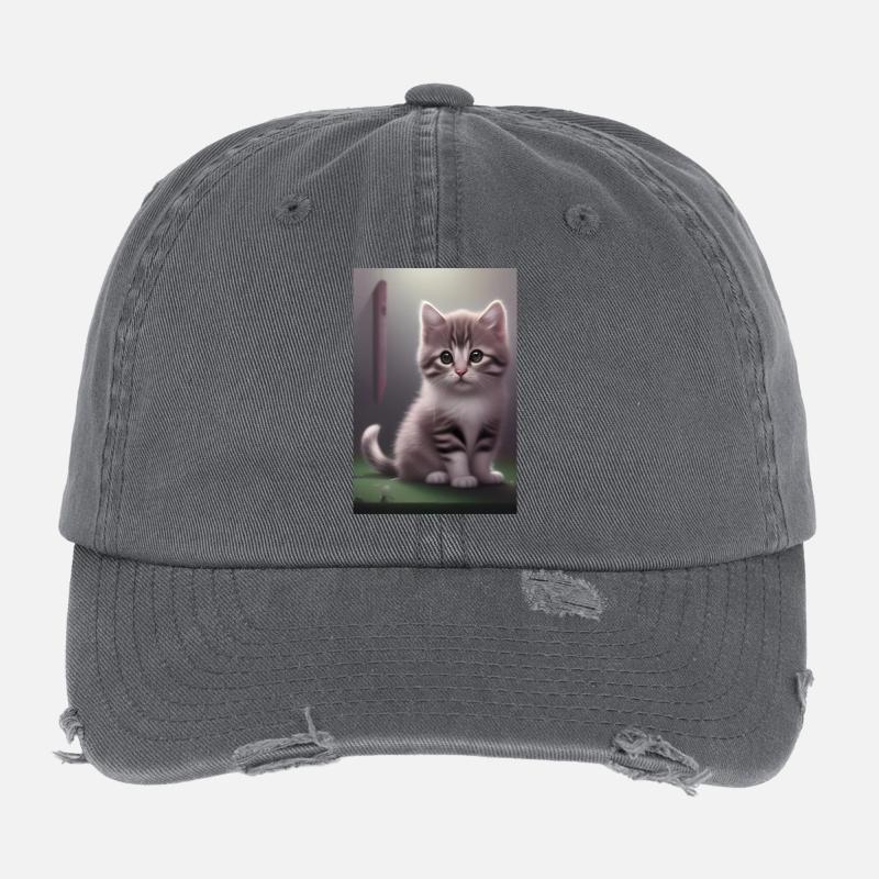 Bébé chat Casquette vintage effet usé Flexfit