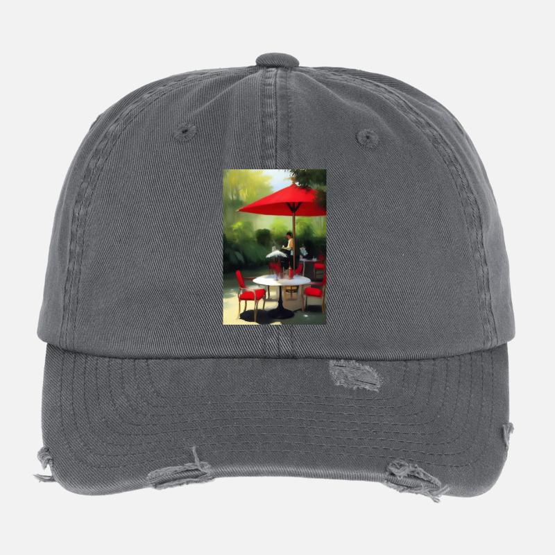 Asiatisches Cafe im Freien Flexfit Vintage Destroyed Cap