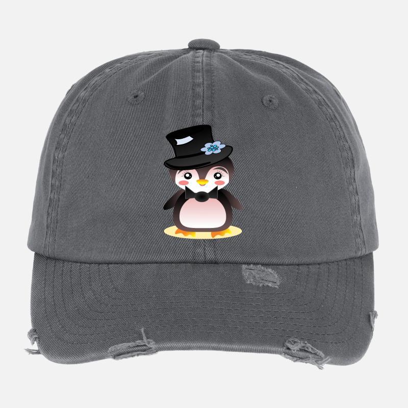 Pinguin Bräutigam - KINDER Flexfit Vintage Destroyed Cap