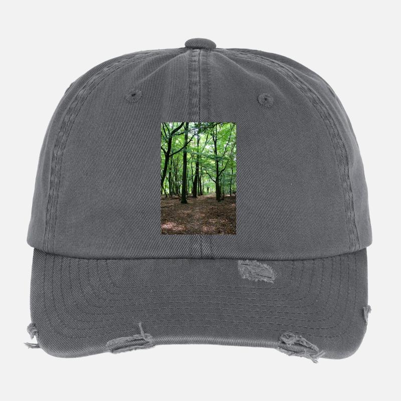 Forest Tree Trees Walk Nature Forester Poster Flexfit Vintage Destroyed Cap