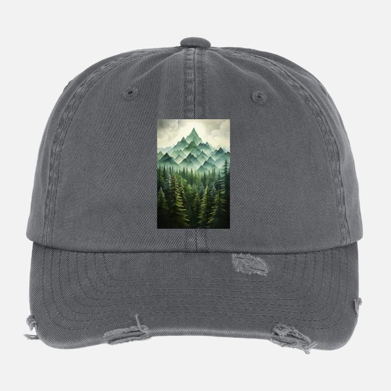 Paysage de Forêt Casquette vintage effet usé Flexfit