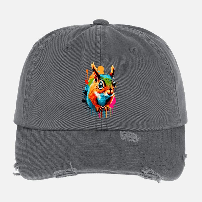 Écureuil Sciurus - Écureuil Coloré Casquette vintage effet usé Flexfit