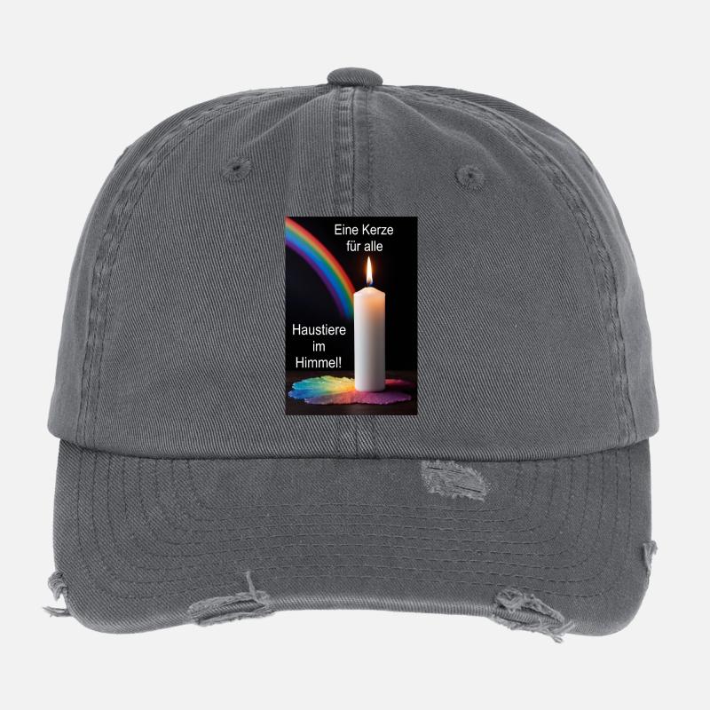 A candle for all pets in heaven Flexfit Vintage Destroyed Cap