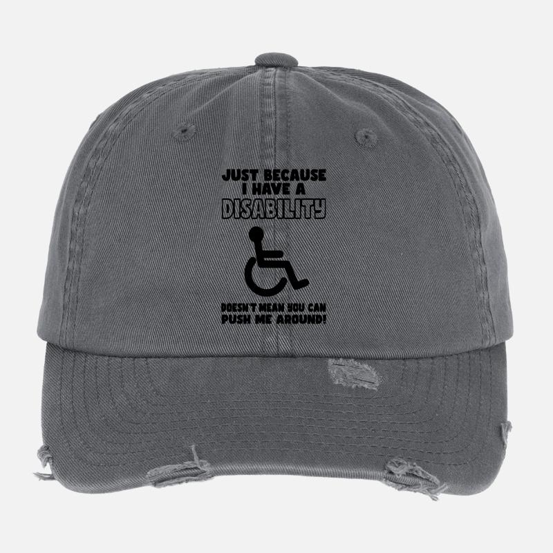 Even though I have a disability, wheelchair does not push* Flexfit Vintage Destroyed Cap