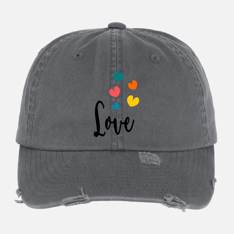 HERZ. PAAR. ICH HABE GERADE GEHEIRATET. Junggesellinnenabschied. VALENTINSTAG. Flexfit Vintage Destroyed Cap