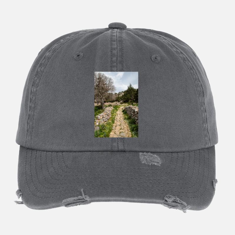 ruines du château médiéval Palio Pyli Kos Casquette vintage effet usé Flexfit