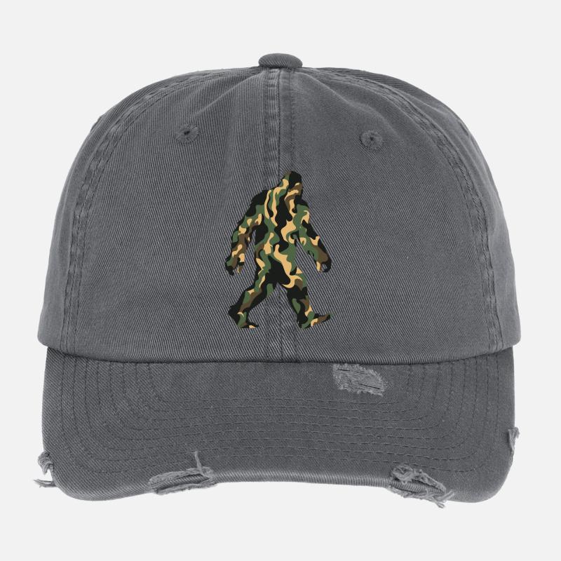 Foulée de Sasquatch de camouflage Casquette vintage effet usé Flexfit