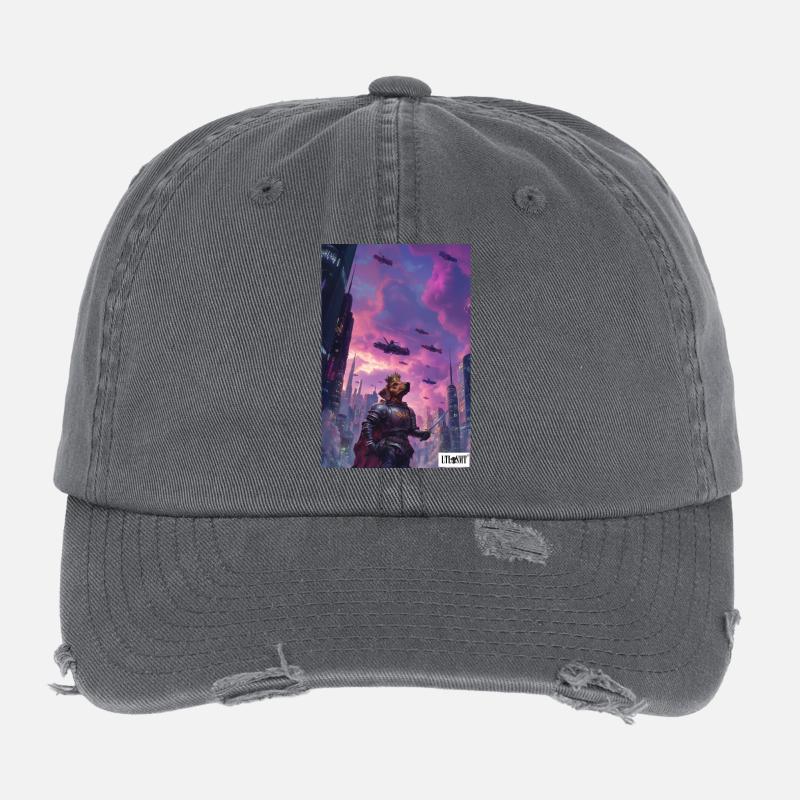 Knight Dachshund Flexfit Vintage Destroyed Cap
