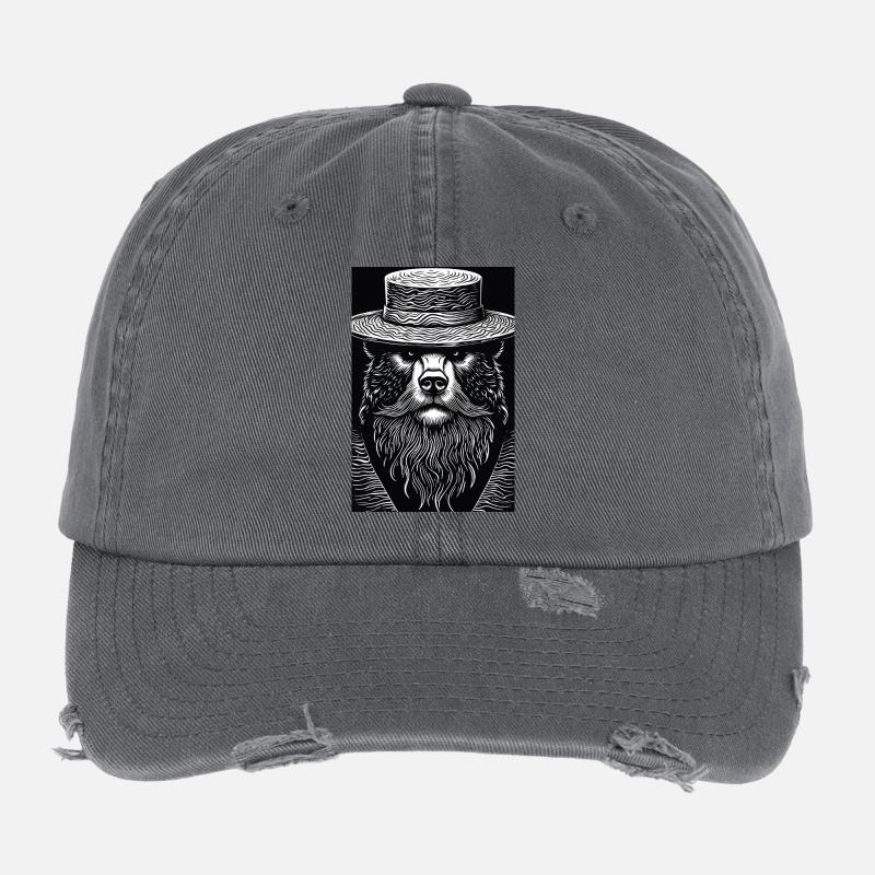 Der stille Grizzly Flexfit Vintage Destroyed Cap