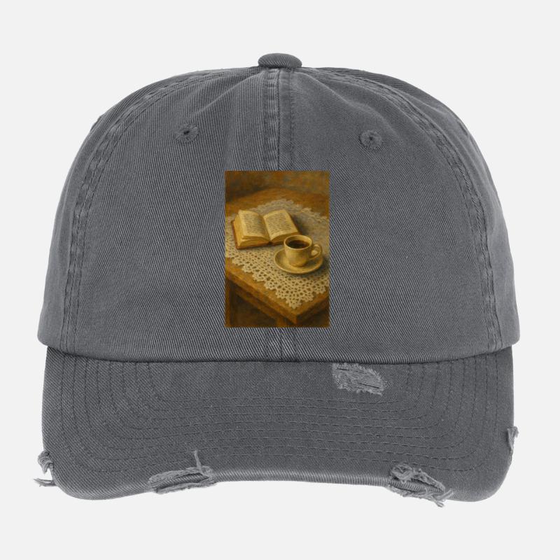 Book and coffee Flexfit Vintage Destroyed Cap