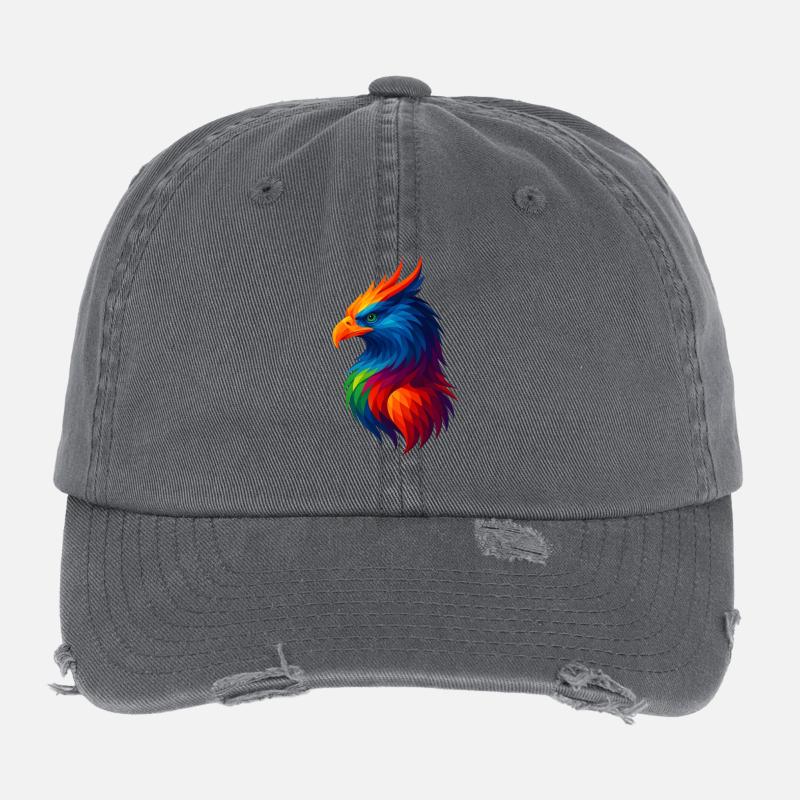 WPAP Stil Polygon Tiere - Greiff Flexfit Vintage Destroyed Cap