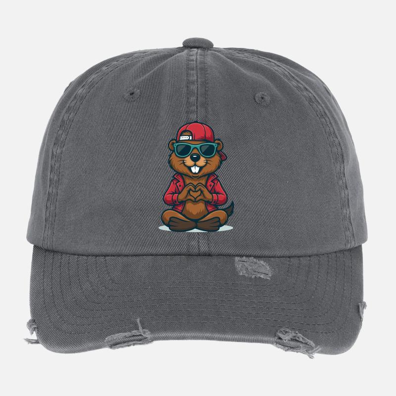 Cooler Herz-Biber Flexfit Vintage Destroyed Cap