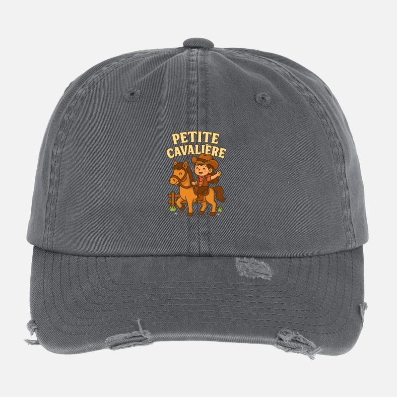Petite cavalière mignonne Casquette vintage effet usé Flexfit