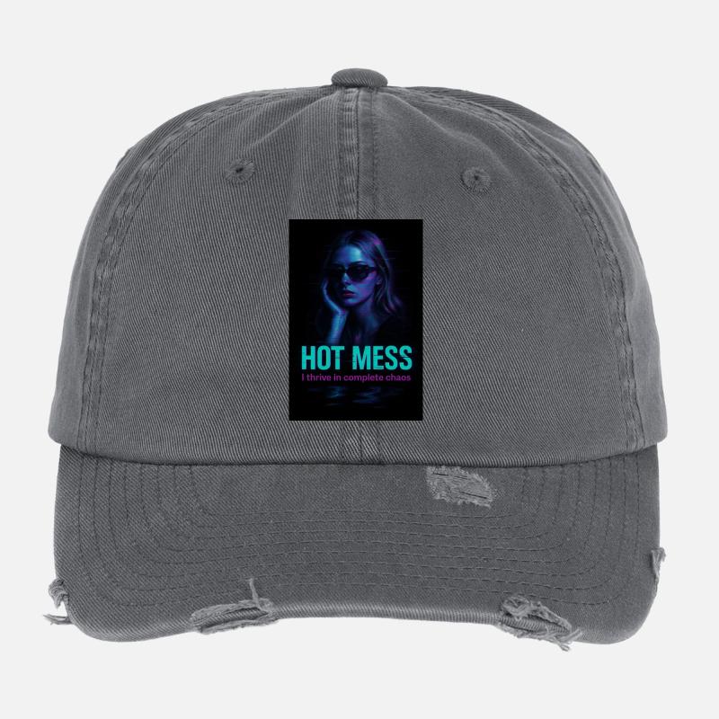 Hot Mess Flexfit Vintage Destroyed Cap