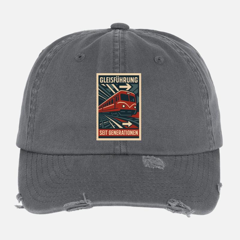 Gleis Führung Generation U Bahn Eisenbahn Flexfit Vintage Destroyed Cap