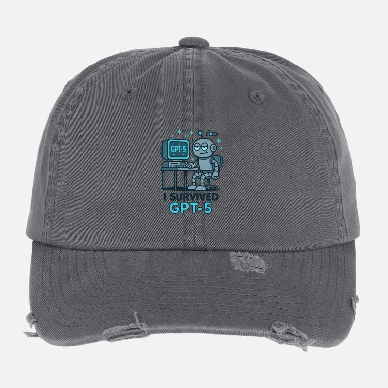 I Survived GPT-5 Flexfit Vintage Destroyed Cap