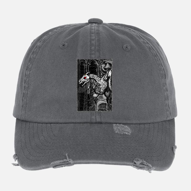Gargouille gothique Casquette vintage effet usé Flexfit