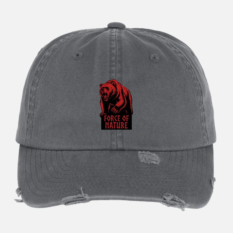 Wild Bear – Force indomptée de la nature Casquette vintage effet usé Flexfit
