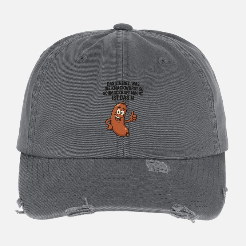 Knackwurst Lustiger Spruch Flexfit Vintage Destroyed Cap