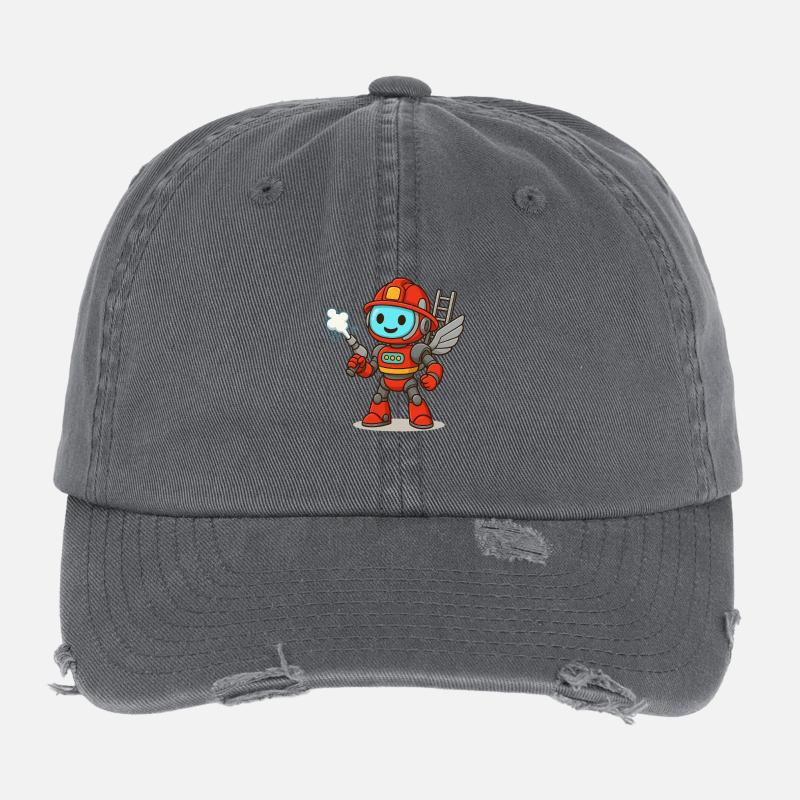 Fire Brigade Robot Kids Flexfit Vintage Destroyed Cap