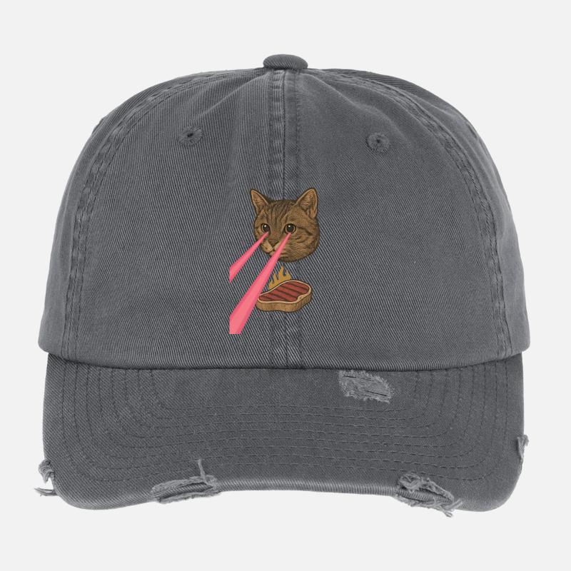 Laser Cat Flexfit Vintage Destroyed Cap