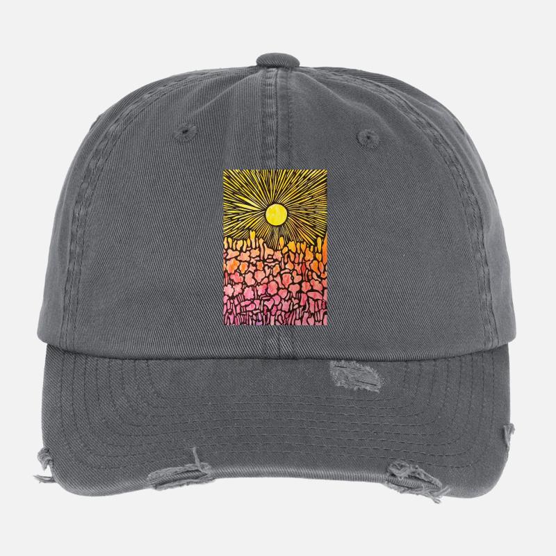 Sunset - Flexfit Vintage Destroyed Cap - dark grey