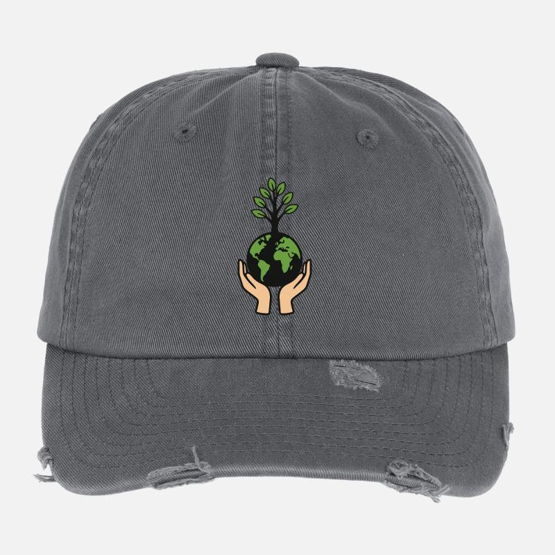 Weltbaum in Herzform Flexfit Vintage Destroyed Cap