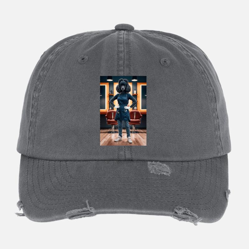 Coiffeur caniche humanoïde Casquette vintage effet usé Flexfit