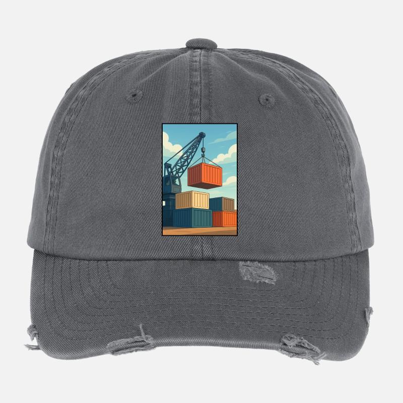 Docker Charriage de Conteneurs Industriels Casquette vintage effet usé Flexfit