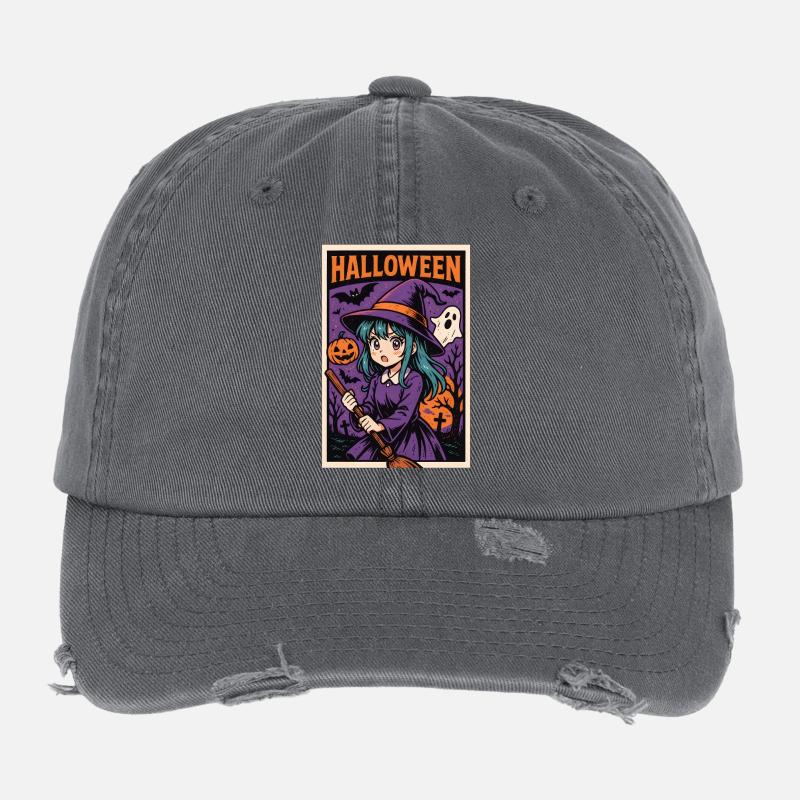 Halloween classique - Sorcière Casquette vintage effet usé Flexfit