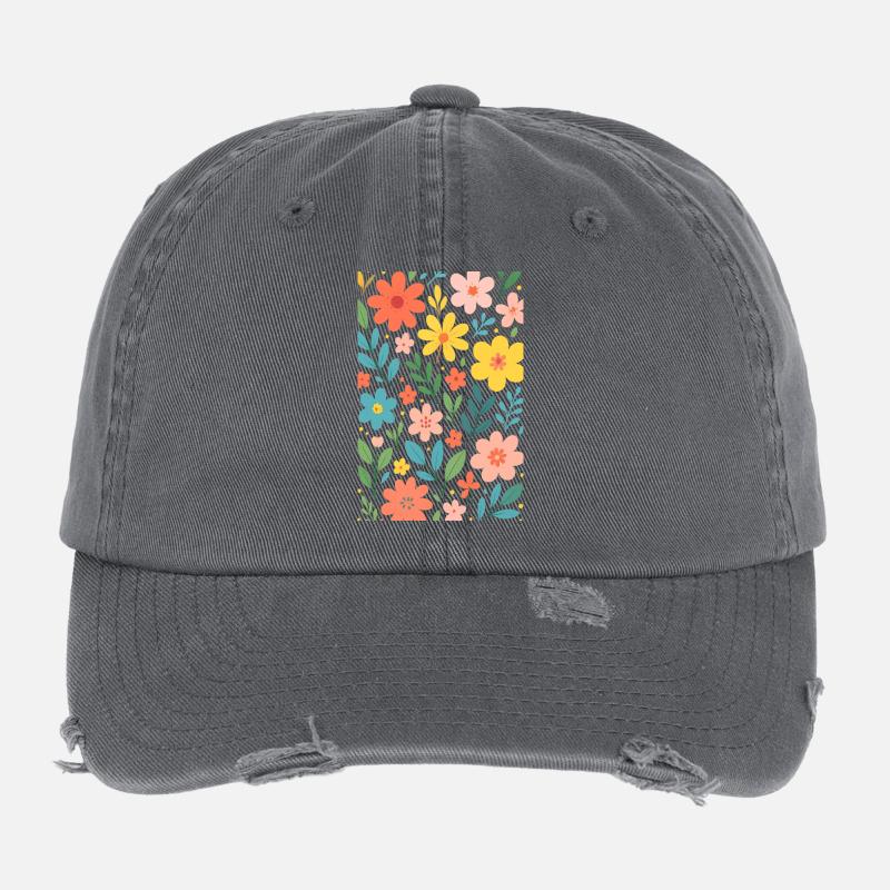 Floral patterns in pastel colours Flexfit Vintage Destroyed Cap