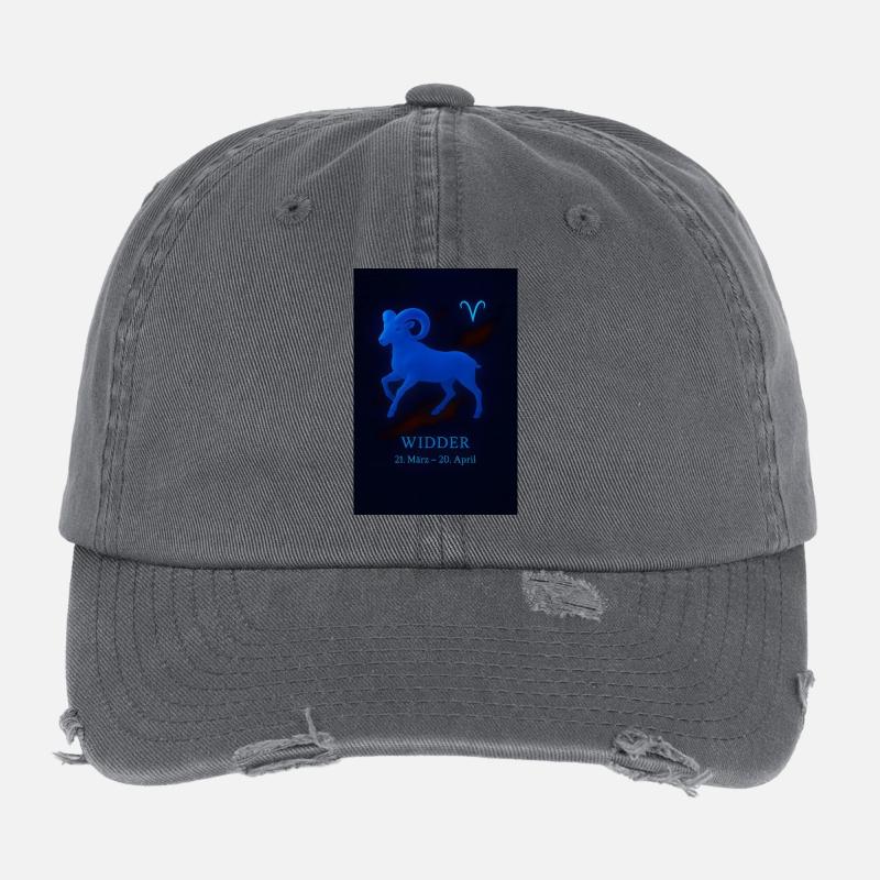 Widder Sternzeichen mit Himmelsmotiven Flexfit Vintage Destroyed Cap