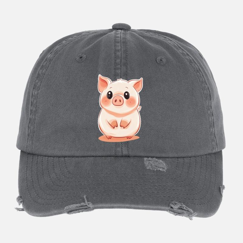 Schwein Ferkel Flexfit Vintage Destroyed Cap