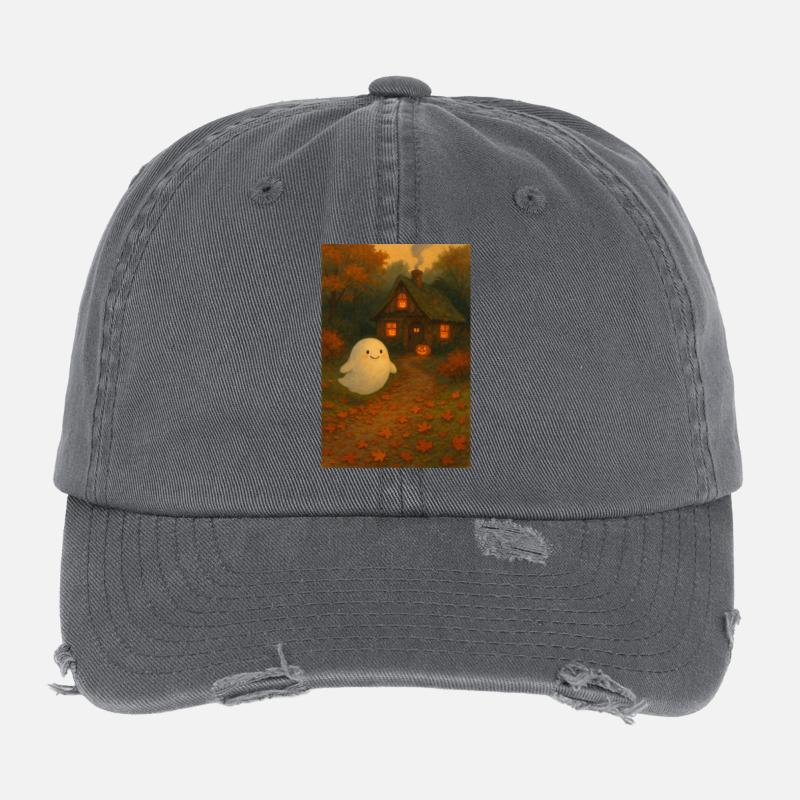 Gespenst im Herbst Wald Flexfit Vintage Destroyed Cap
