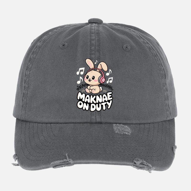 K-Pop Fan Funny Korea Maknae Flexfit Vintage Destroyed Cap