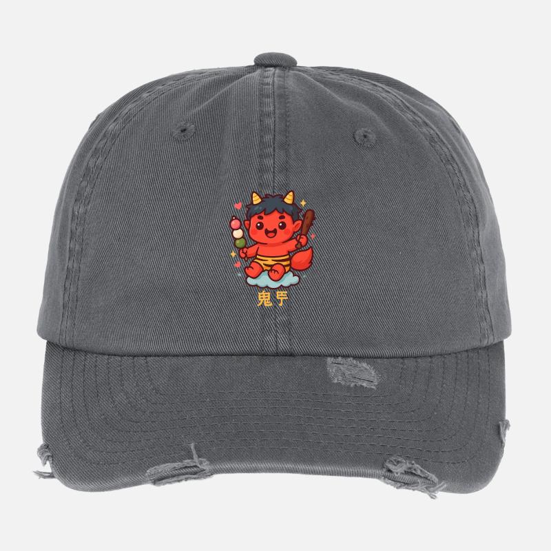 Oni doux avec dango et bâton Casquette vintage effet usé Flexfit