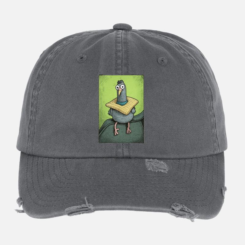 Sir Gurrington sitzt Flexfit Vintage Destroyed Cap