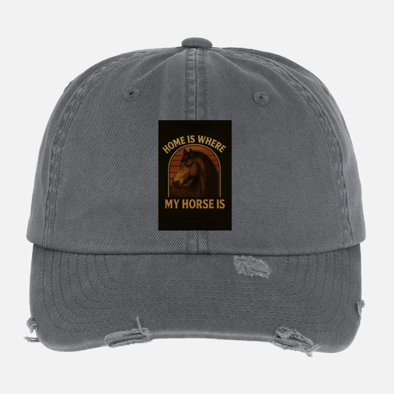 La maison est là où se trouve mon cheval Casquette vintage effet usé Flexfit