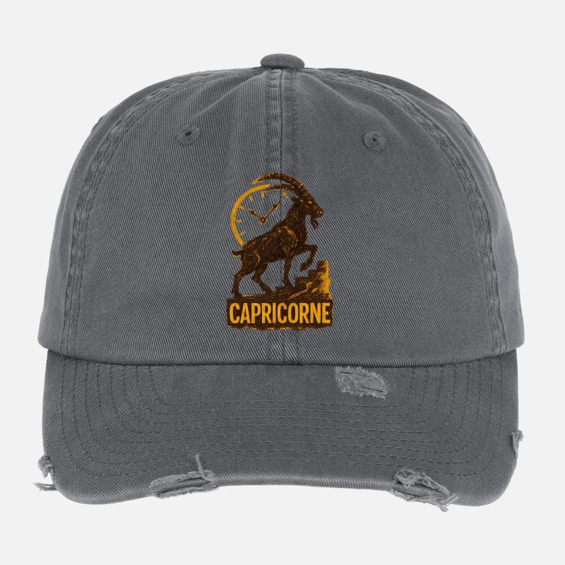 Steinbock Sternzeichen - Astrologie Flexfit Vintage Destroyed Cap