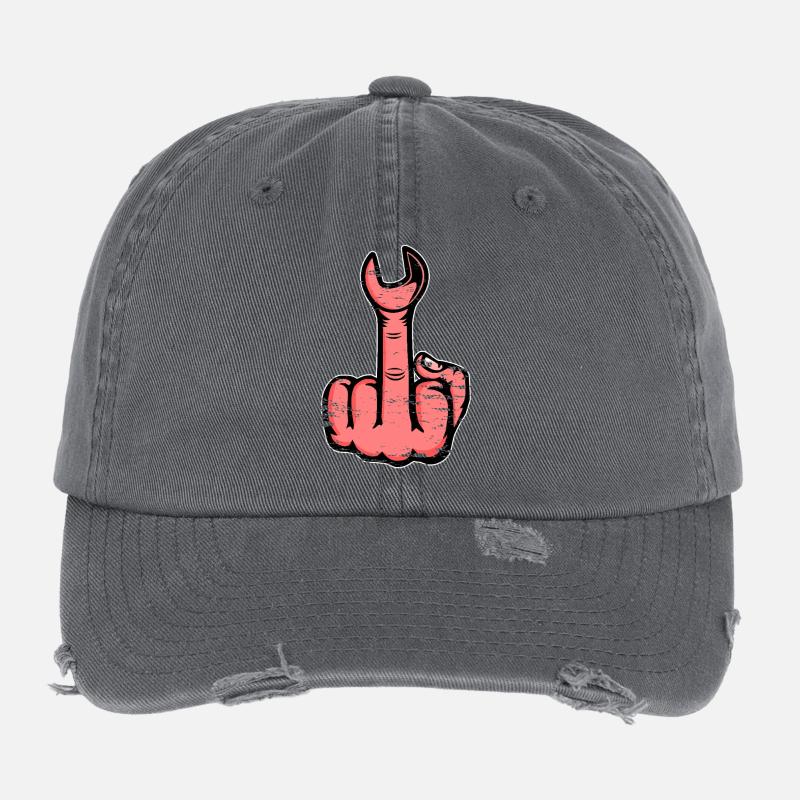 Doigt du milieu Clé à doigt puante Conception Casquette vintage effet usé Flexfit