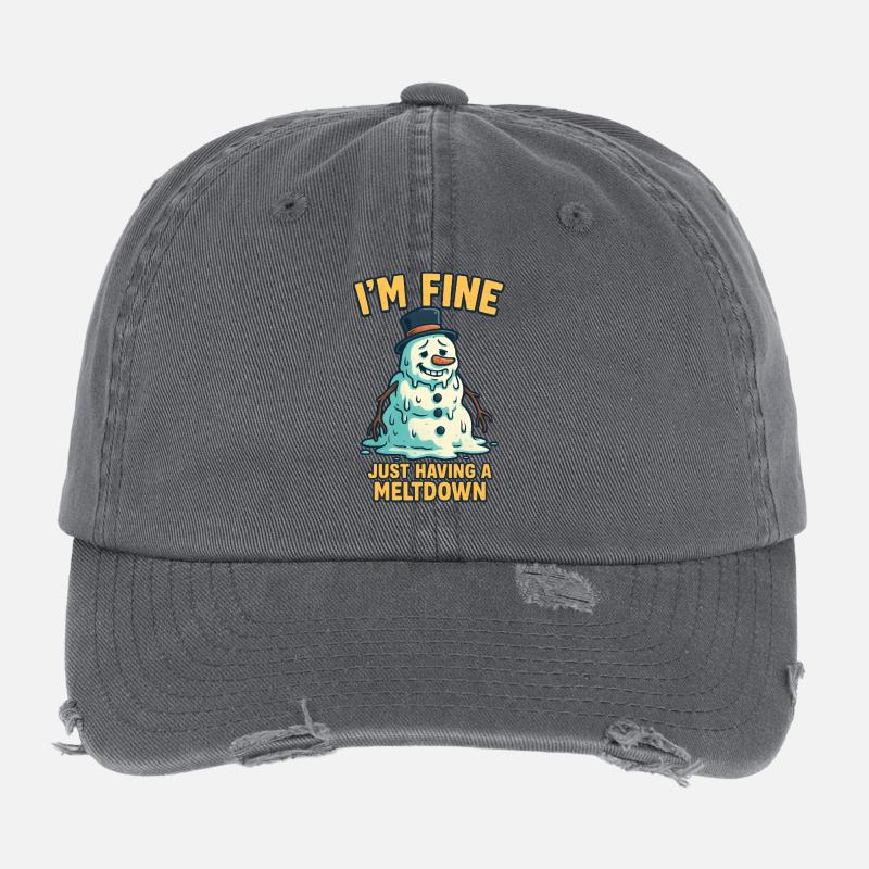 Melting Snowman Flexfit Vintage Destroyed Cap
