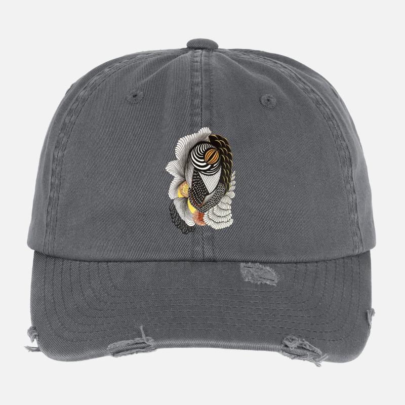 Geometric line drawing with scale pattern Flexfit Vintage Destroyed Cap