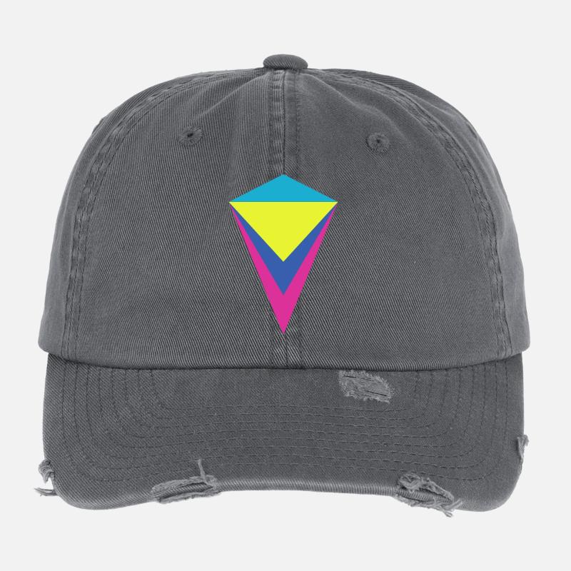 Multi-layered neon diamond Flexfit Vintage Destroyed Cap