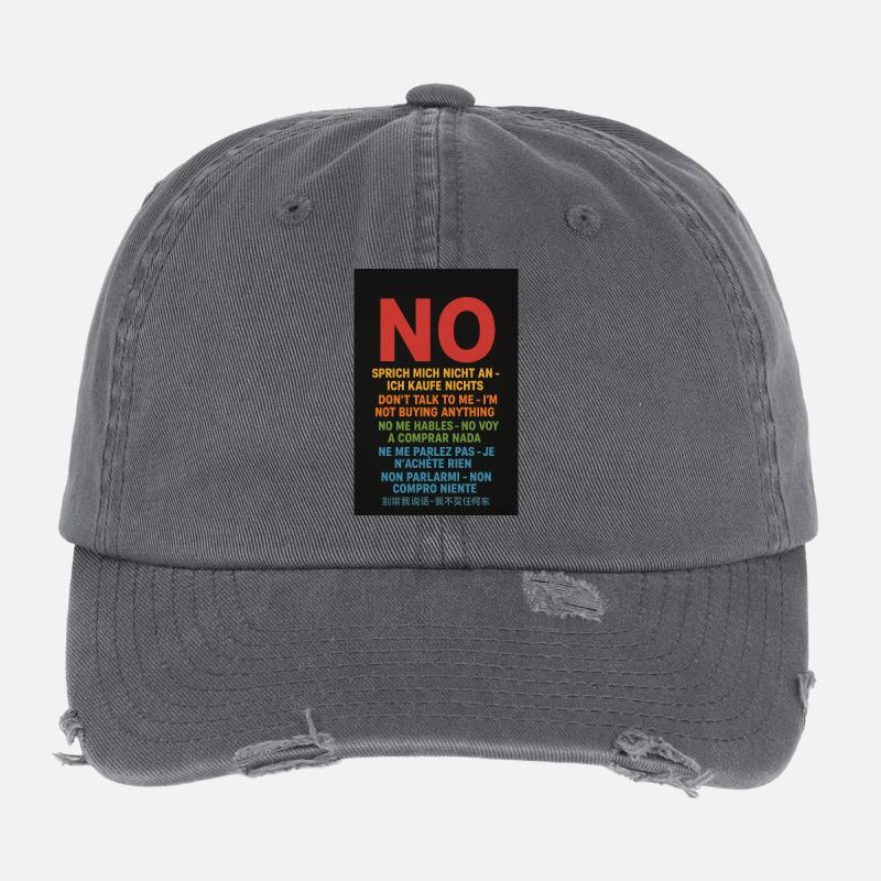 Pas de mot, pas d’achat – Protestation multilingue Casquette vintage effet usé Flexfit