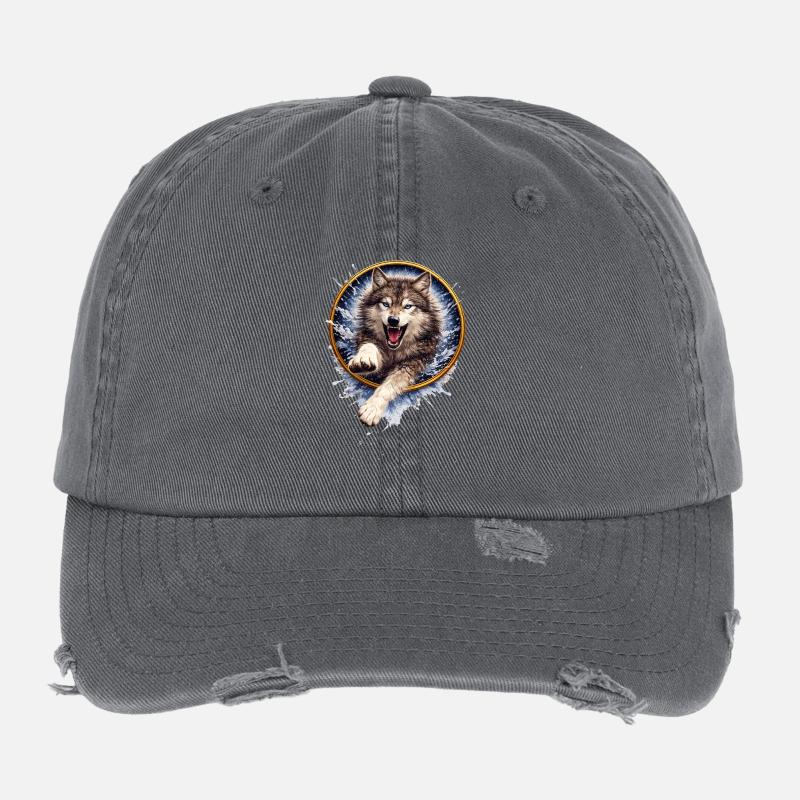 Wolf Ring Splash Attack Flexfit Vintage Destroyed Cap